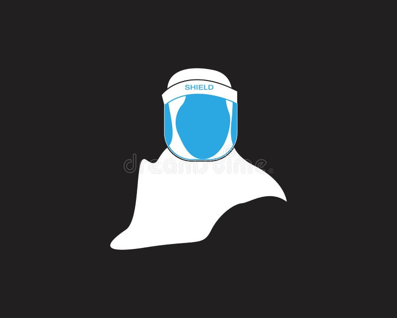 Face shield protection logo template stock illustration