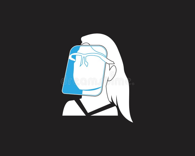 Face Shield Protection Logo Template Stock Illustration Illustration