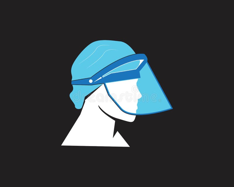 Face shield protection logo template stock illustration