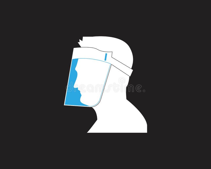 Face shield protection logo template stock illustration