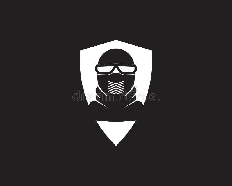 Face shield protection logo template stock illustration