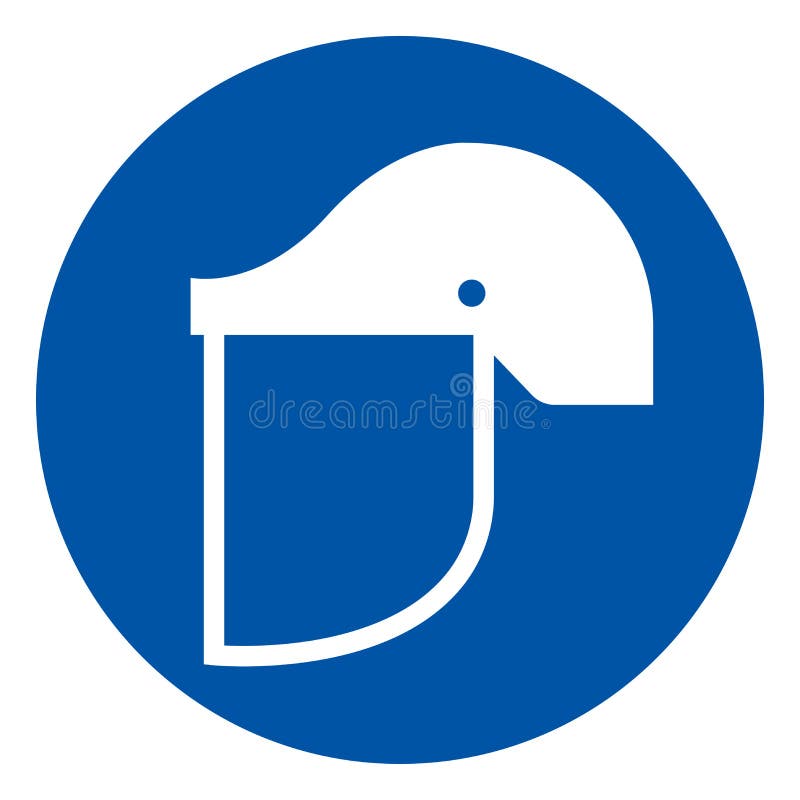 Face Shield Required Symbol Sign ,Vector Illustration, Isolate on White