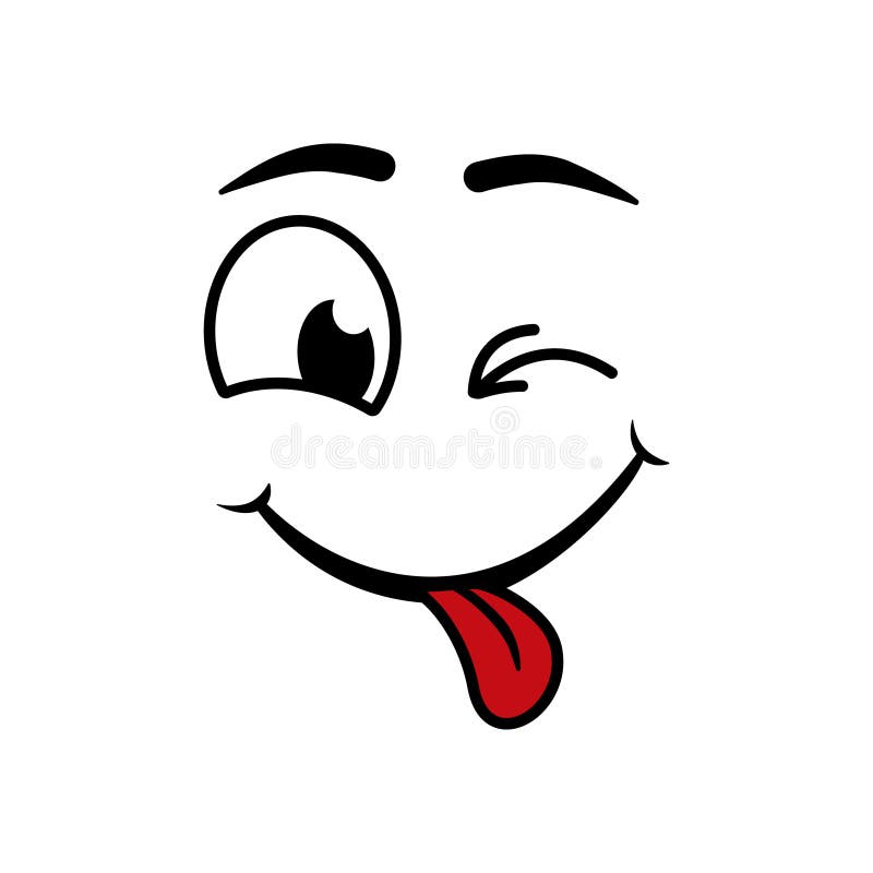 Face with Tongue. Logo of Emoji Mouth for Tasty. Icon of Smile Yummy ...