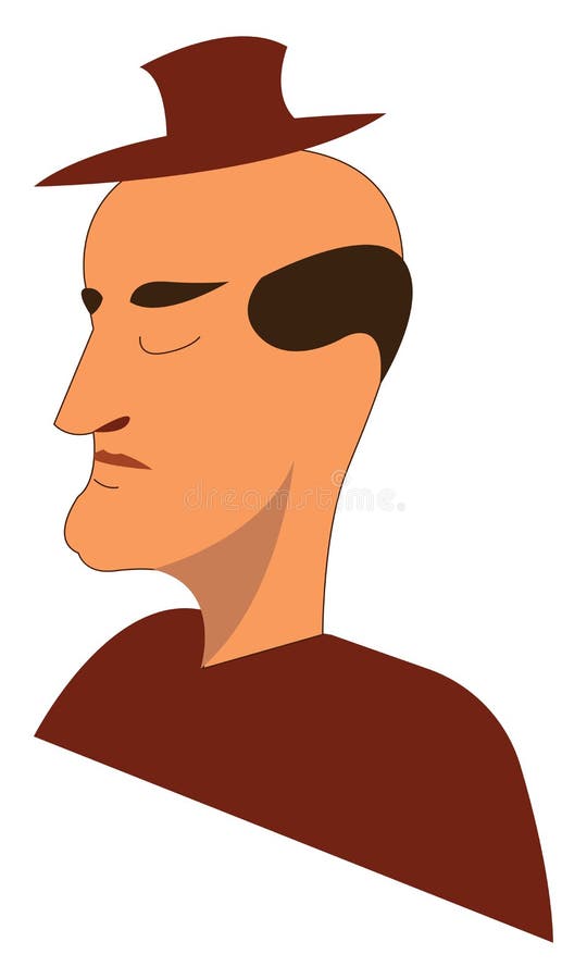 Personagem De Desenho Animado Calvo Velho Careca Em Camisa Branca