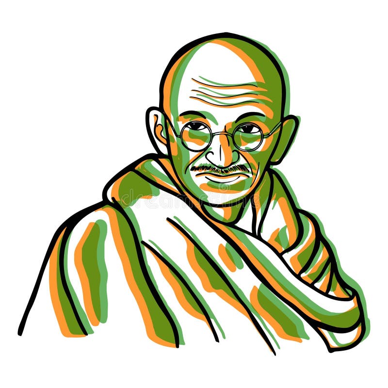 How to draw Mahatma Gandhi easy - YouTube
