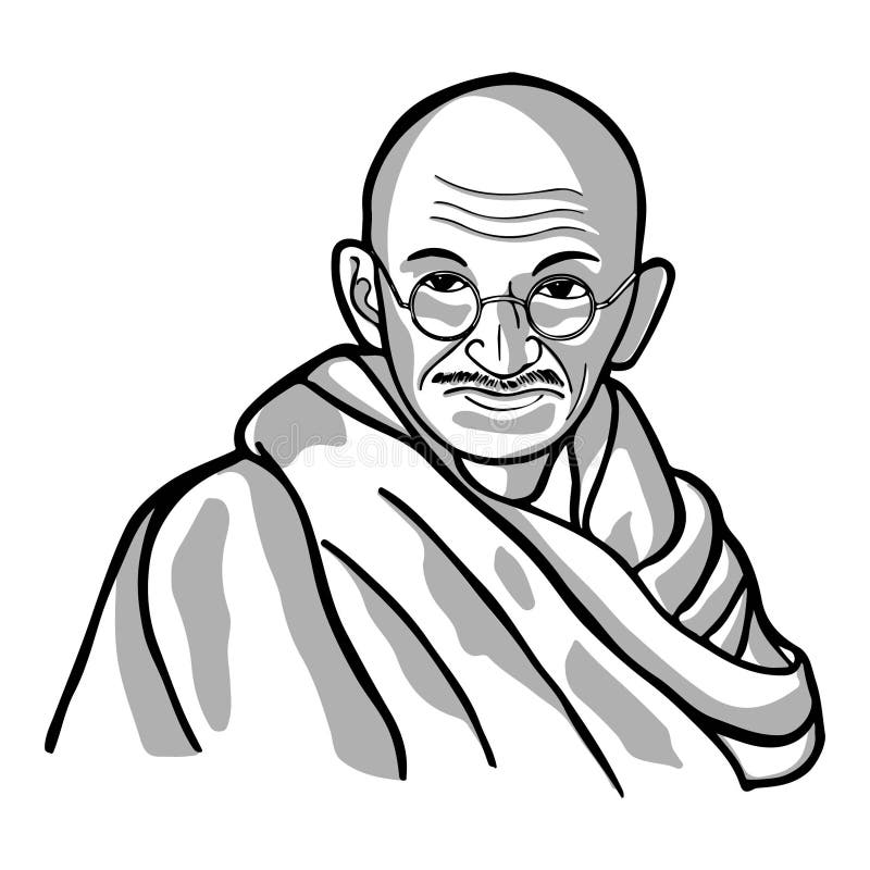 Colorful Mahatma Gandhi, How to draw Mahatma Gandhi step by step &  coloring, sketch outline DoodleTV - YouTube
