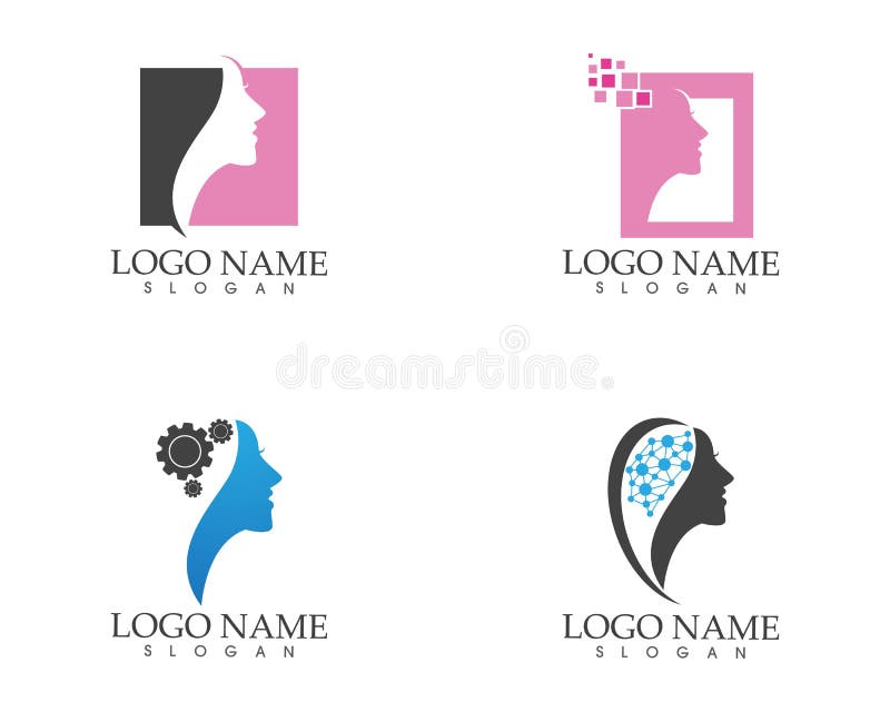 Face woman beauty spa logo vector