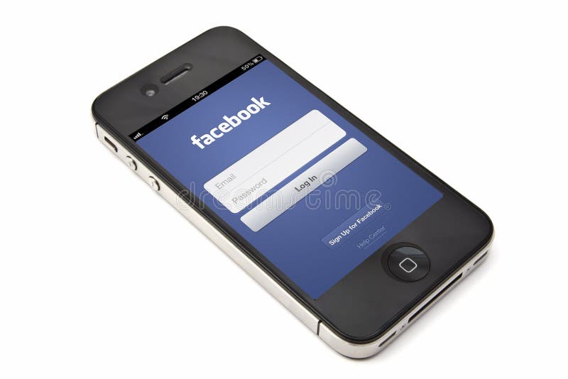 Facebook login page display on Apple iPhone screen. Iphone screen recording stock images, royalty-free photos and pictures