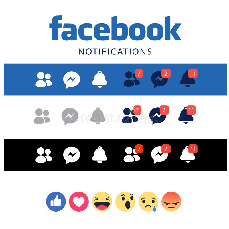 Facebook-bericht, nieuwe knopen Als knopen royalty-vrije illustratie Facebook-bericht, nieuwe knopen Als knopen royalty-vrije illustratie
