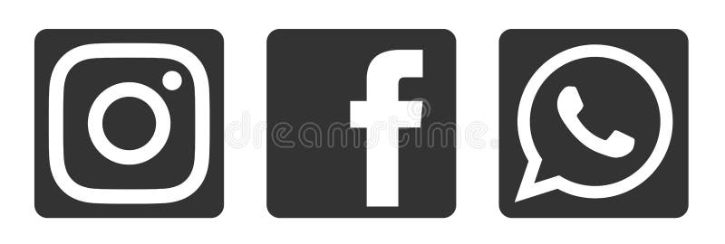 Facebook Instagram Whatsapp Social Media Logo Icon In Black Vector Isolated On White Background Editorial Photography Illustration Of Icon Logo
