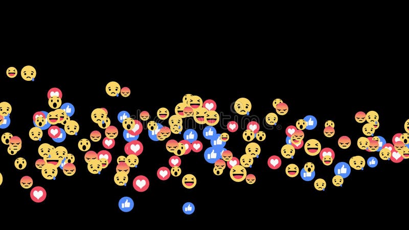 Facebook-Livereaktionen - gemischt von Reaktionen emoji, wenn Live - Video auf Alphakanal geströmt wird