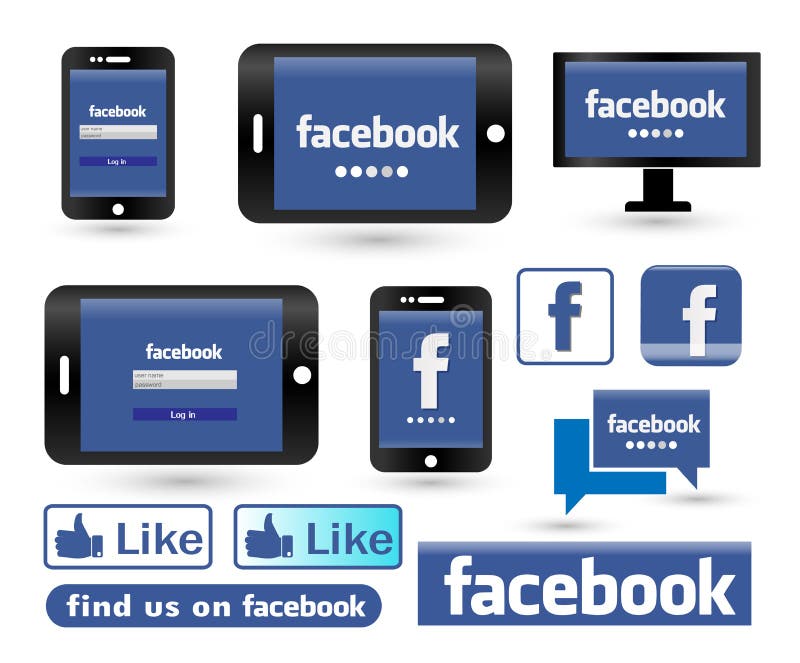 Facebook Login Screen On Phone And Tablet Pc Icon Logo Editorial Stock Image Illustration Of Icon Format