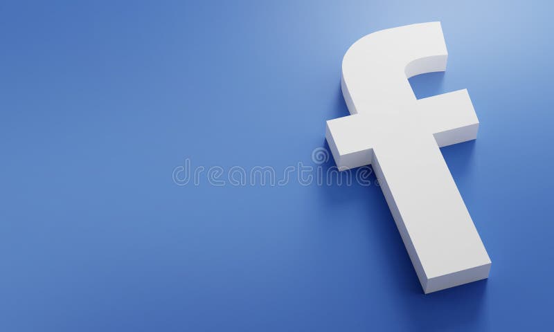 Facebook Logo Minimal Simple Design Template. Copy Space 3D