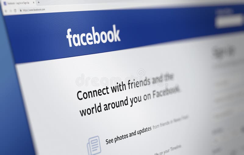 Facebook main webpage editorial image. Image of editorial - 36595930