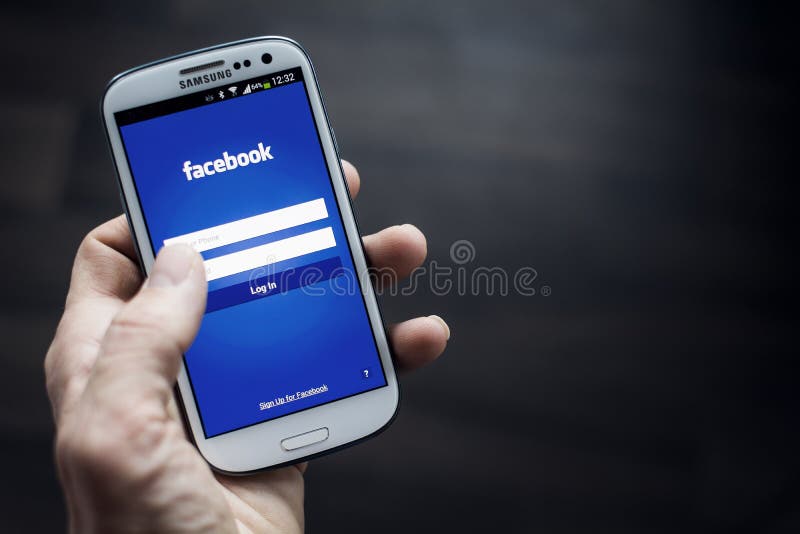 Facebook mobile application royalty free stock images