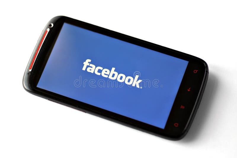 Facebook phone royalty free stock photo