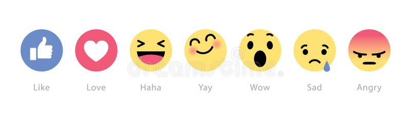 Facebook promocje pięć nowych reakcj guzików ilustracja wektor