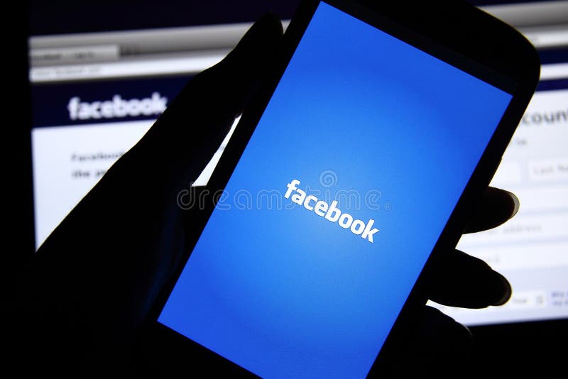 Facebook skärm royaltyfria bilder Facebook skärm royaltyfria bilder