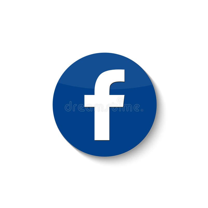 Facebook Social Network Icon With Shadow Vector Editorial Image Illustration Of Design Blue