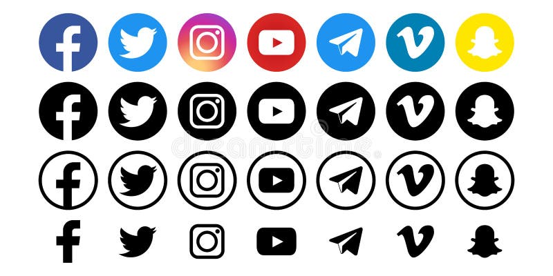 Facebook Twitter Instagram Youtube Telegram Vimeo Snapchat Popular Social Media Messengers Video Platform Internet Editorial Photography Illustration Of Kyiv Collection Facebook Twitter Instagram Youtube Telegram Vimeo Snapchat Popular Social Media Messengers Video Platform Internet Editorial Photography Illustration Of Kyiv Collection
