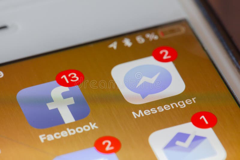 Facebook und Messenger Apps stockbild