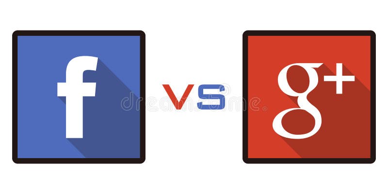 Facebook εναντίον Google+ ελεύθερη απεικόνιση δικαιώματος Facebook εναντίον Google+ ελεύθερη απεικόνιση δικαιώματος