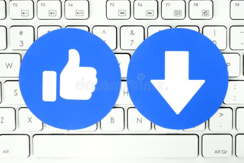 Facebook喜欢和移情作用的Emoji反应键盘新的Downvote按钮 皇族释放例证 Facebook喜欢和移情作用的Emoji反应键盘新的Downvote按钮 皇族释放例证