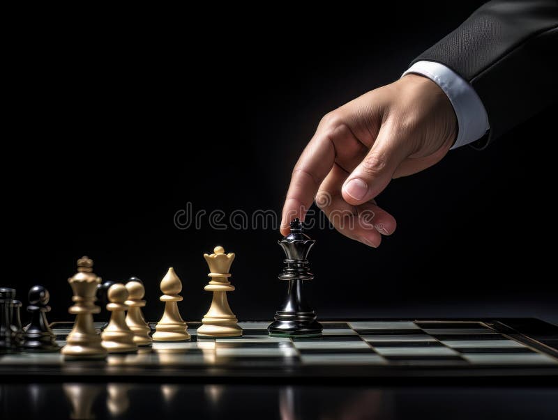 Premium AI Image  A businessman strategizing his next move in a game of  chess