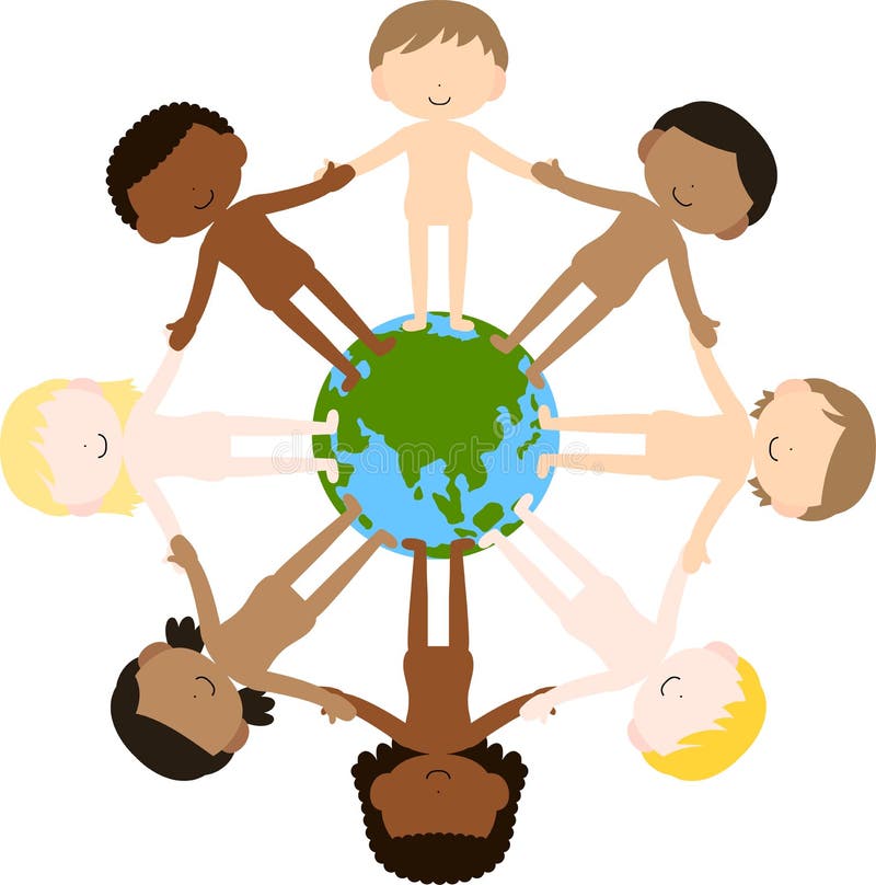 Download Faceless Children Surrounding The Earth Stock Vector ...
