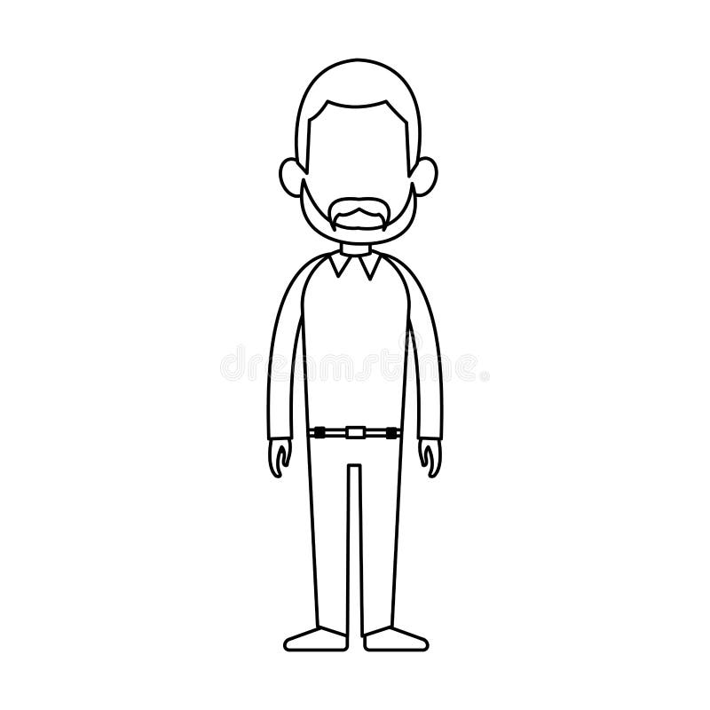 Faceless Man Cartoon Icon Image Stock Illustration - Illustration of