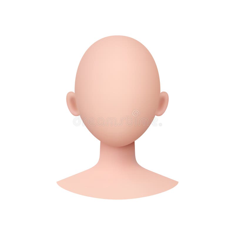 Faceless personage, empty profile face vector illustration