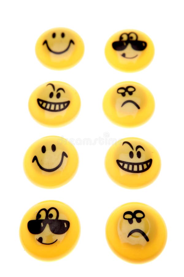 Face buttons isolated over white. Face buttons isolated over white