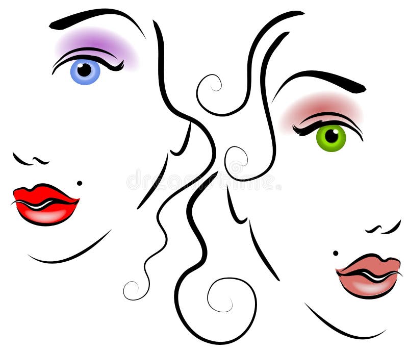 Faces of Women Clip Art 2