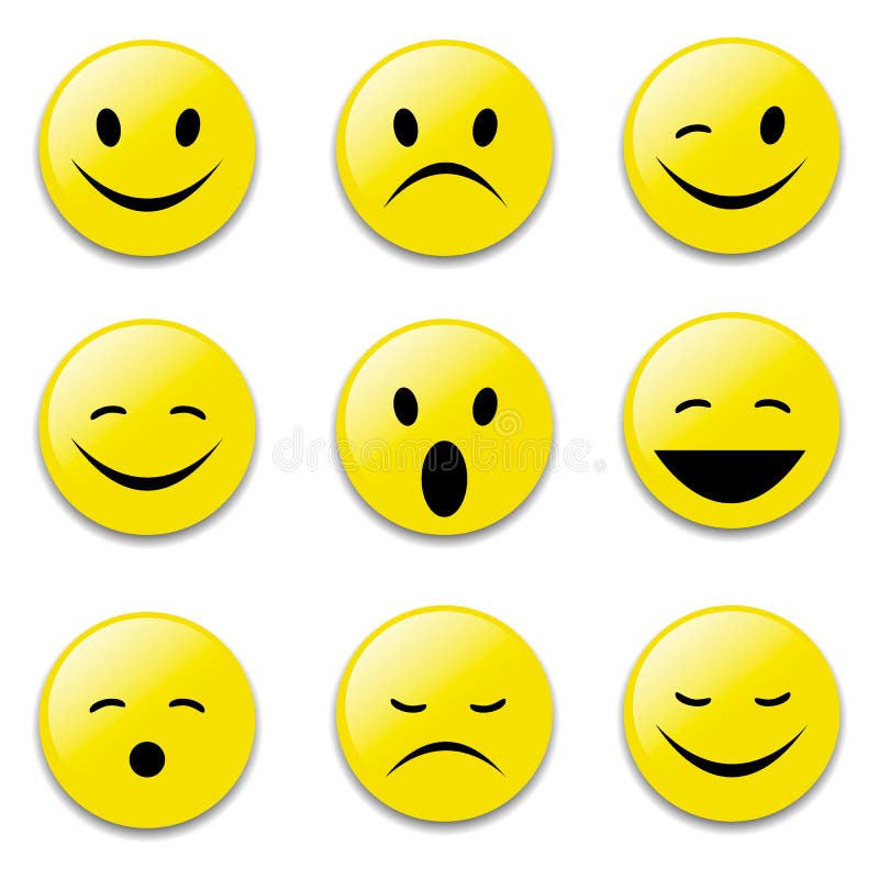 Faces, Yellow, Smiling, Funny and Sad Emotional Funny Faces Stock ...