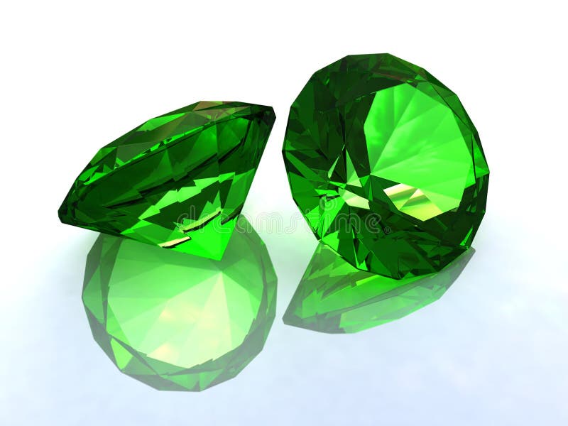 The faceted emeralds