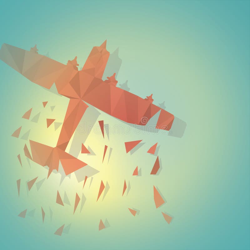 Faceted glider plane. Vector illustration decorative design royalty free illustration