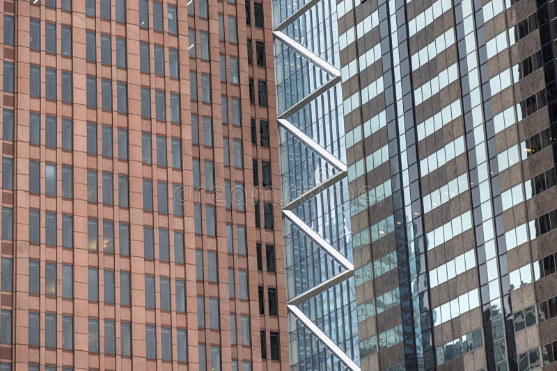 Fachada de edificios de oficinas modernos Detalles del rascacielos moderno Philadelphia, Pennsylvania, los E.E.U.U.
