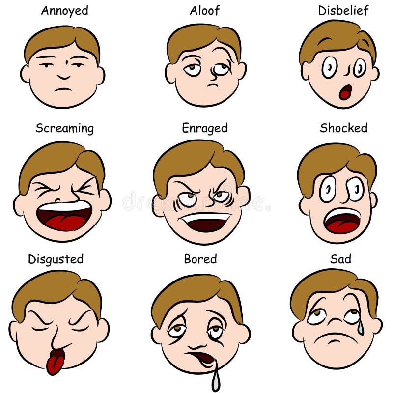 Facial Expressions stock vector. Illustration of enraged - 29364702
