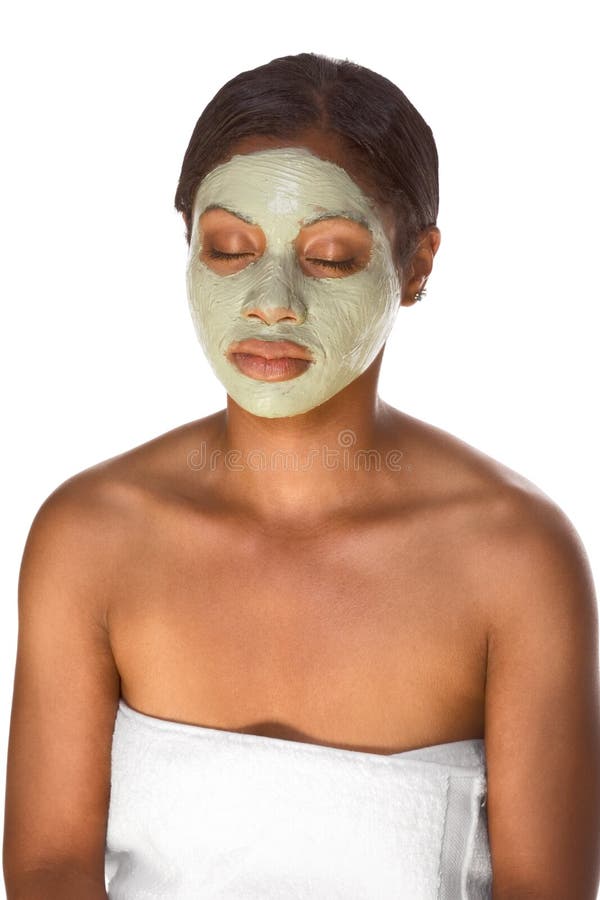 Facial mask on black girl stock photo. Image of closed 6033364