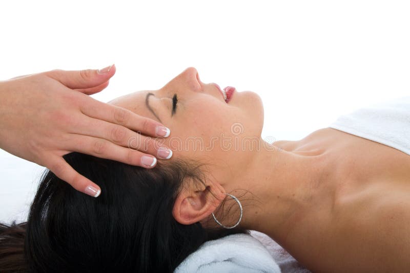 Facial massage to the girl