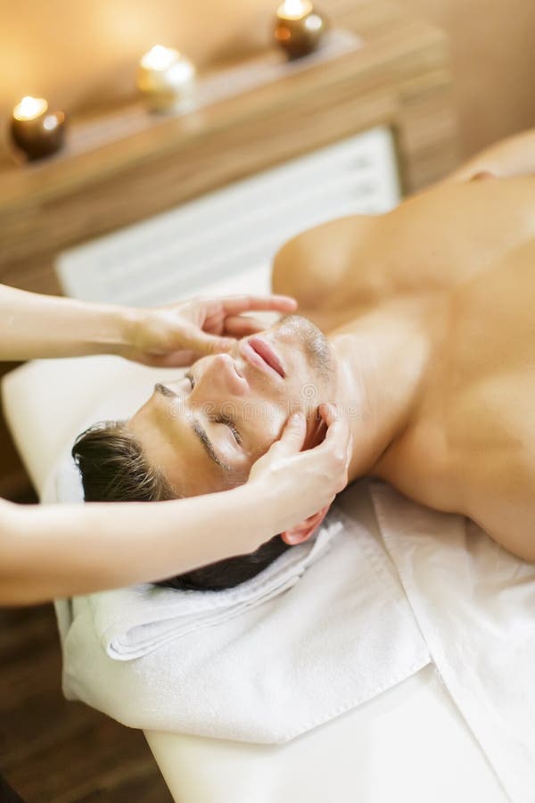 Facial massage stock images