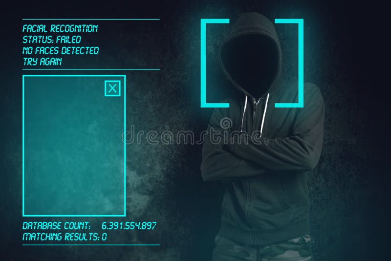 Facial recognition software failed at biometric verification royalty free stock photos