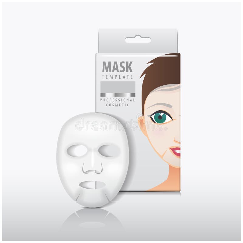 Sheet Mask with Sachet Blank Vector Mock Up Template Stock Sheet Mask with Sachet Blank Vector Mock Up Template Stock