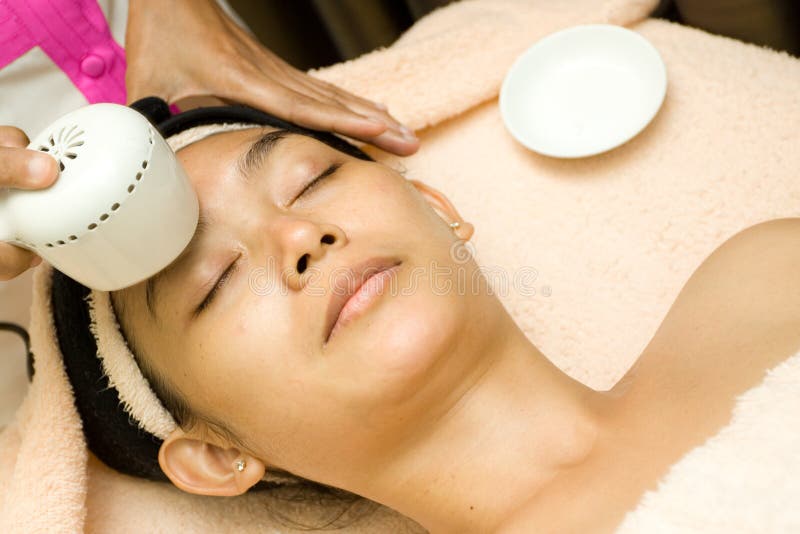 Facial Treatment with Collagen Serum Stock Image Image of device
