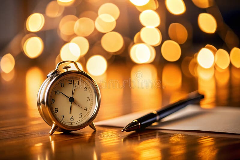 Clock with financial papers symbolizing urgent needs