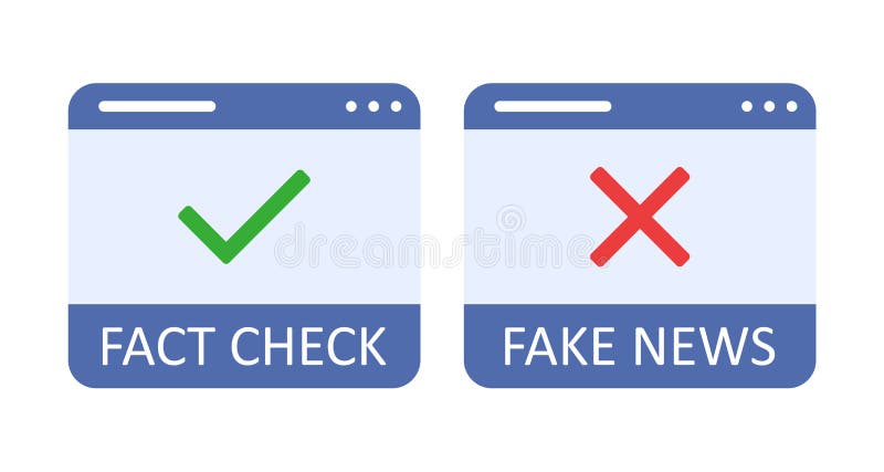 Fact check and fake news. Fact-checking, verify factual information, or invalid data. Vector stock illustration on white background. Fact check and fake news. Fact-checking, verify factual information, or invalid data. Vector stock illustration on white background