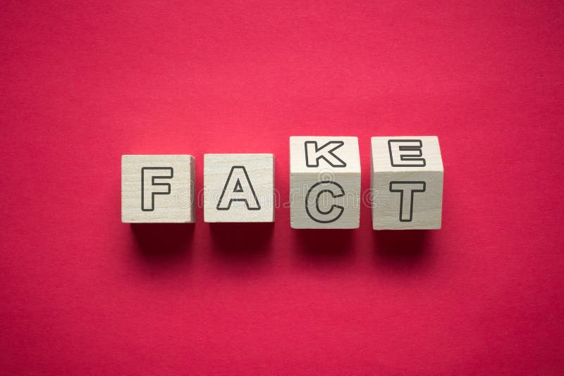 Black dice and fact or fake with April fools day concept on dark background. Misleading and changing communication. April fools day. Realistic 3D render.