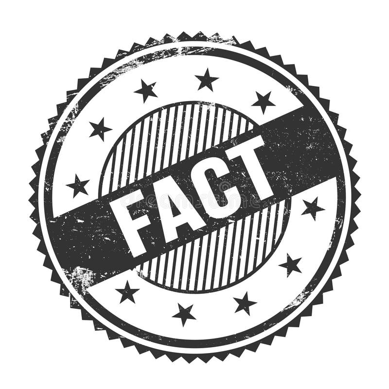 FACT text written on black grungy round stamp royalty free illustration