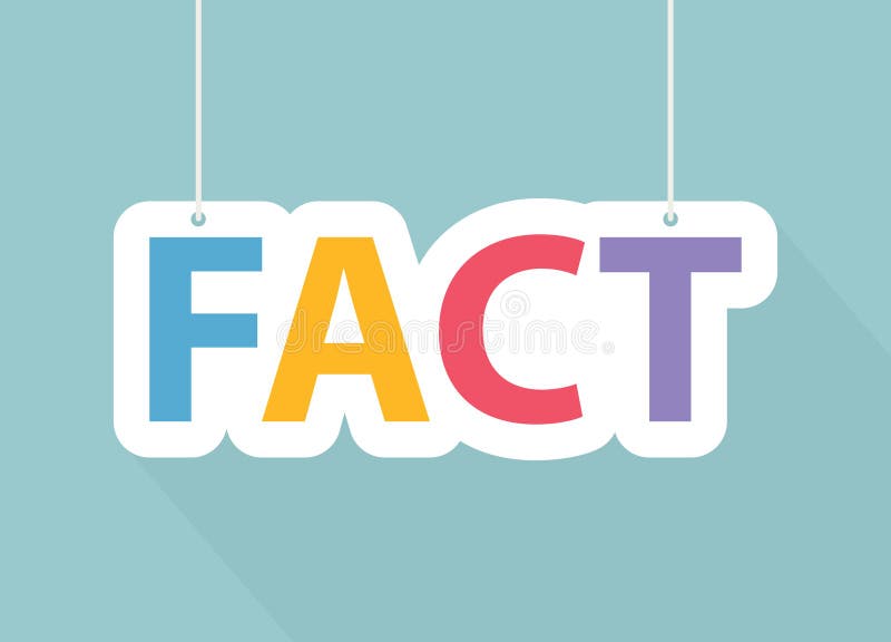 Fact text written on hanging banner vector illustration