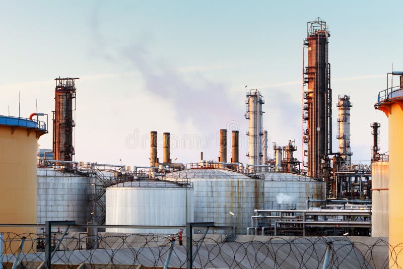 Factory with Air Pollution, Oil Industry Stock Image Image of station